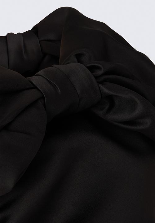 H&M - ELIE SAAB H&M: Bow-detail satin top - black