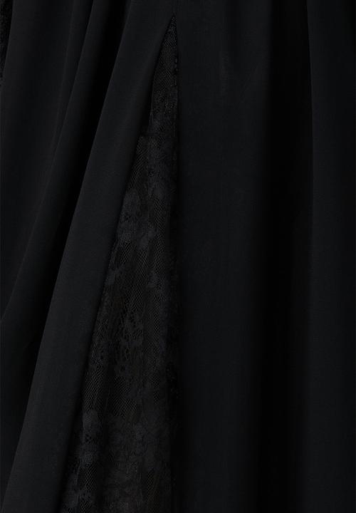 H&M - ELIE SAAB H&M: Lace-trimmed chiffon dress - black - 1343809001