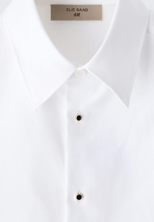 H&M - ELIE SAAB H&M: Cotton tuxedo shirt - white