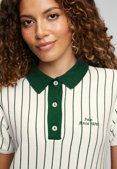 POLO - Wmn Kira Ss Knitted Golfer - Stripe