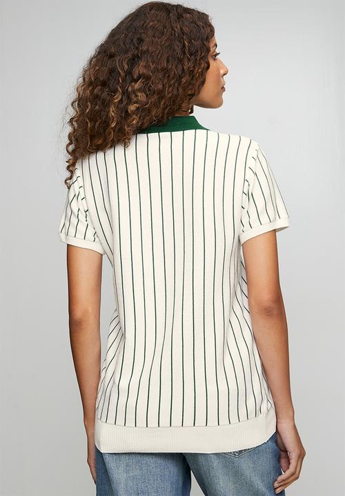 POLO - Wmn Kira Ss Knitted Golfer - Stripe
