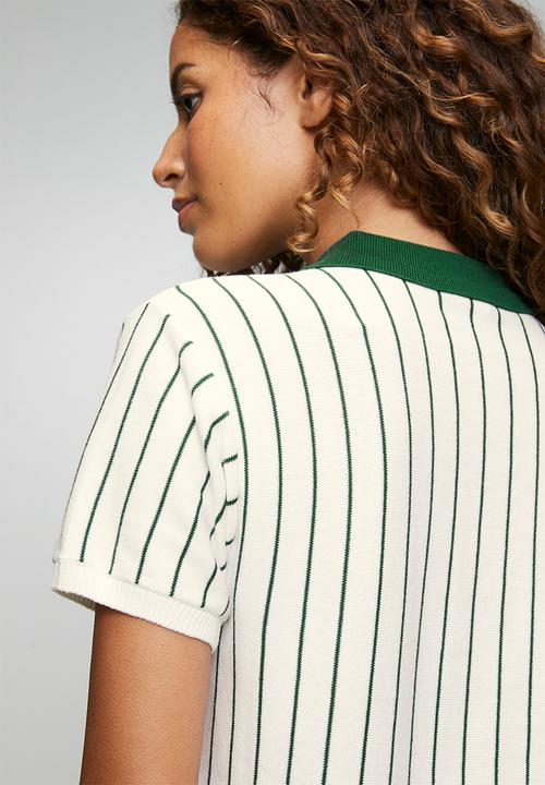 POLO - Wmn Kira Ss Knitted Golfer - Stripe