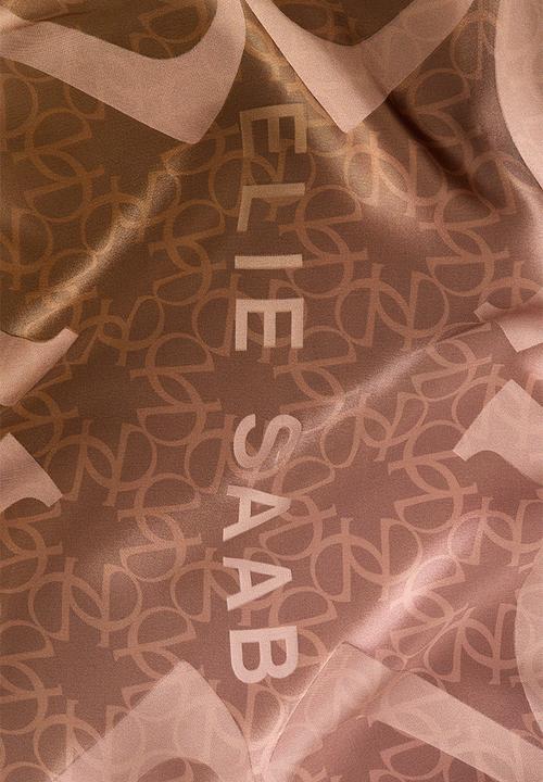 H&M - ELIE SAAB H&M: Square silk scarf - brown/patterned