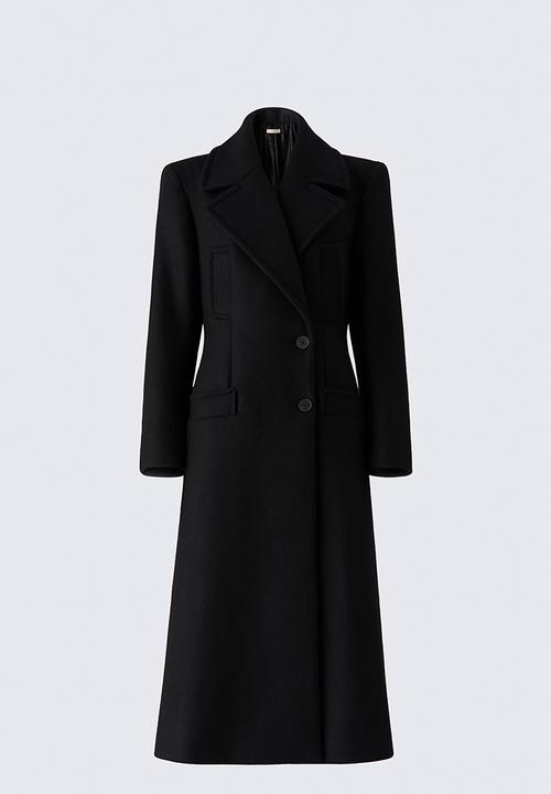 H&M - ELIE SAAB H&M: Wool-blend hourglass coat - black
