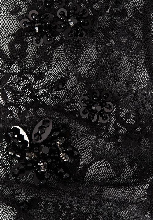 H&M - ELIE SAAB H&M: Embellished lace gloves - black - 1354043001