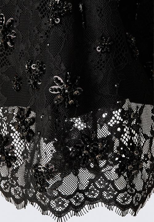 H&M - ELIE SAAB H&M: Embellished lace skirt - black