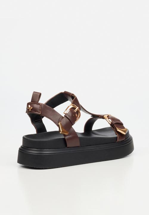 Rock & Co - Absolut 16 t-bar chunky sandal - chocolate