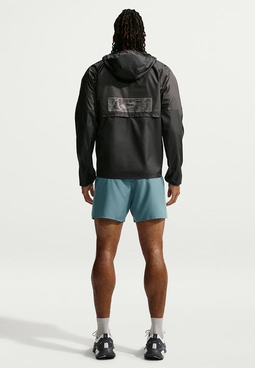 Nike - Nike Miler Dri Fit 5Inch Brief Lined Running Shorts - Smokey Blue/Cerulean/Reflective Silv