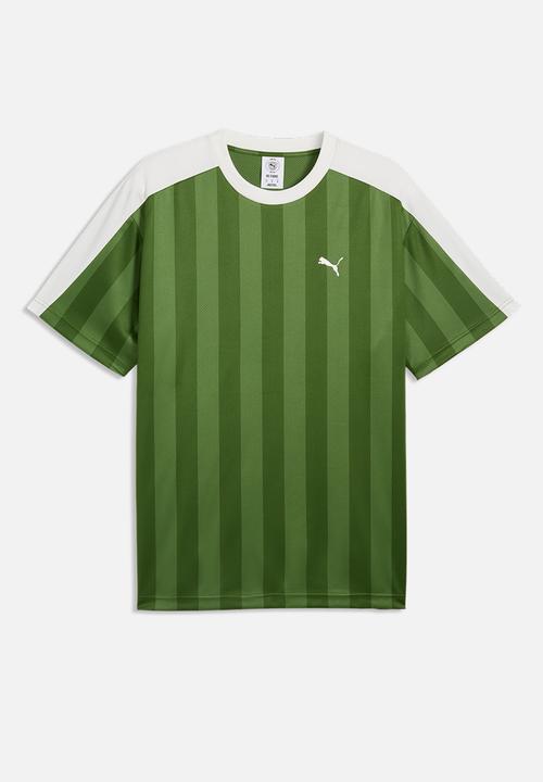 PUMA - Essential T7 Relaxed Striped Football Jersey - Green