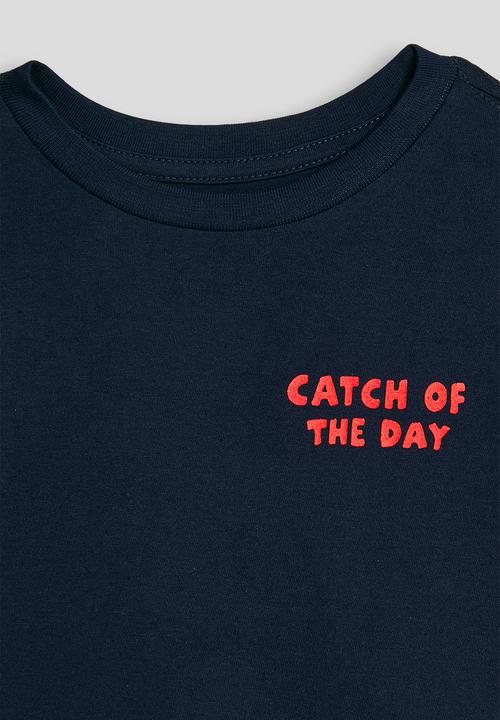 Pop Candy - Slogan drop shoulder tee - navy