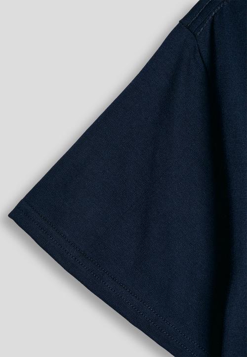 Pop Candy - Sardine graphic drop shoulder tee - navy