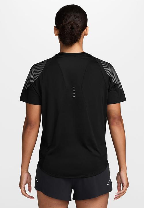 Nike - W Nk Swift Flash Dri-Fit Short-Sleeve Running Top - Black/Anthracite/Reflectivesilv