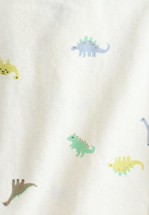 H&M - 2-Piece cotton jersey set - white/dinosaurs