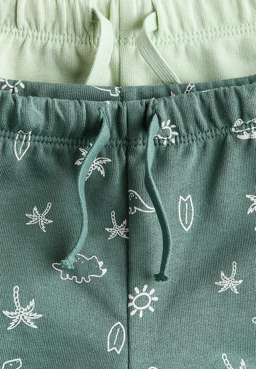 H&M - 2-pack sweatshorts - light green/palm trees