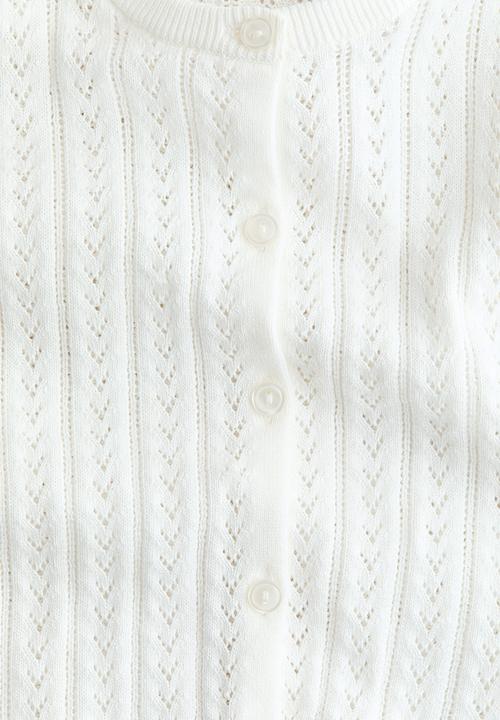 H&M - Pointelle-knit cotton cardigan - white