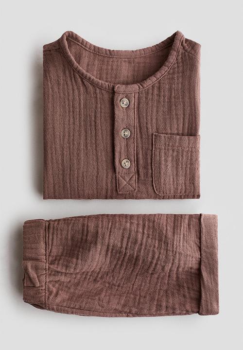 H&M - 2-piece top and shorts set - brown