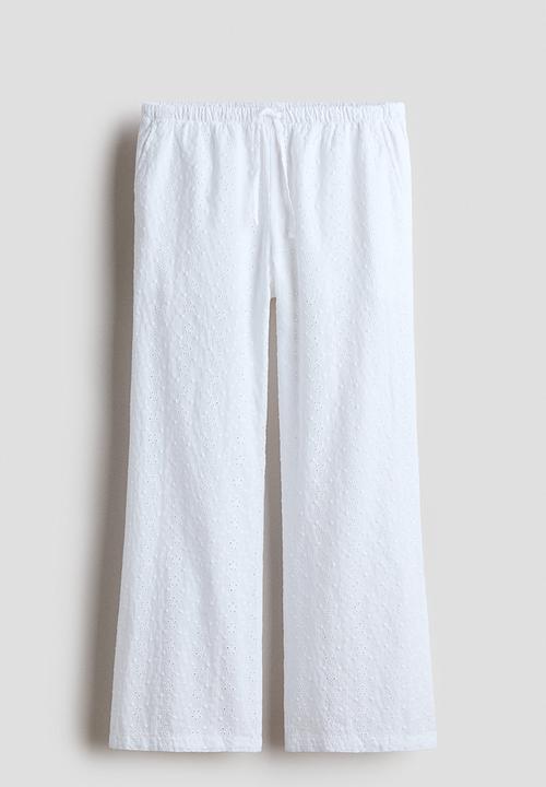 H&M - Broderie anglaise trousers - white