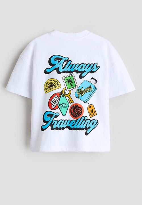 H&M - Printed t-shirt - white/always travelling