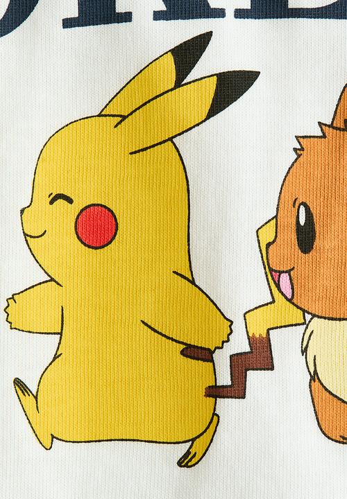 H&M - Oversized printed T-shirt - white/pokemon