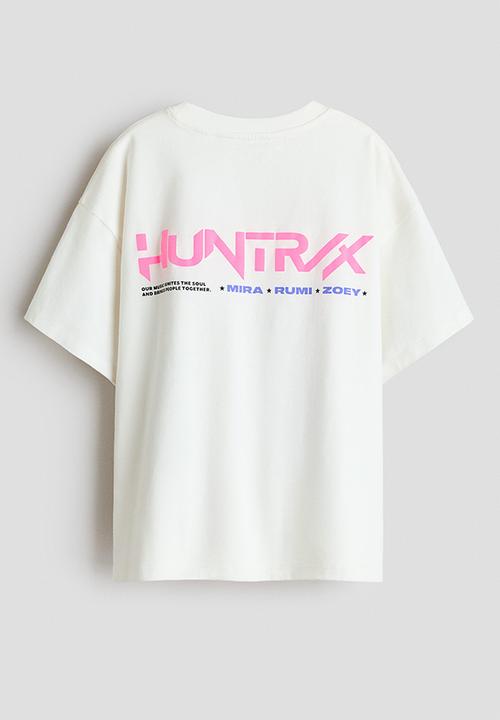 H&M - Printed cotton T-shirt - white/kpop demon hunters