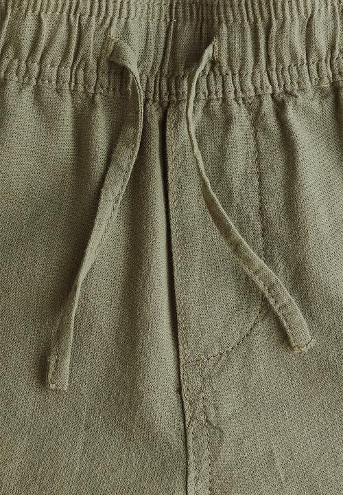 H&M - Linen-blend shorts - dark khaki green