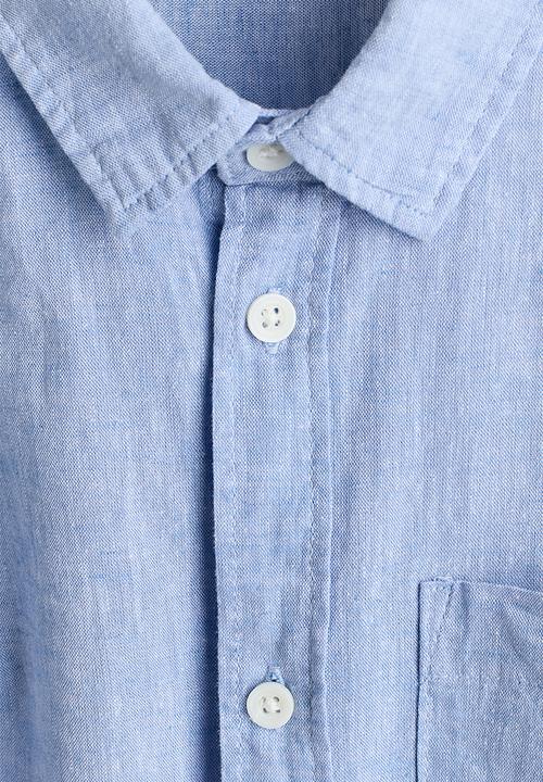 H&M - Linen-blend shirt - light blue