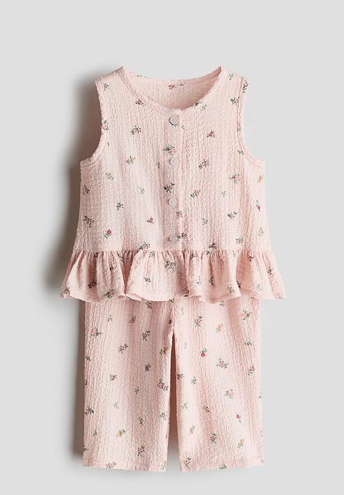 H&M - 2-Piece seersucker set - light pink/floral