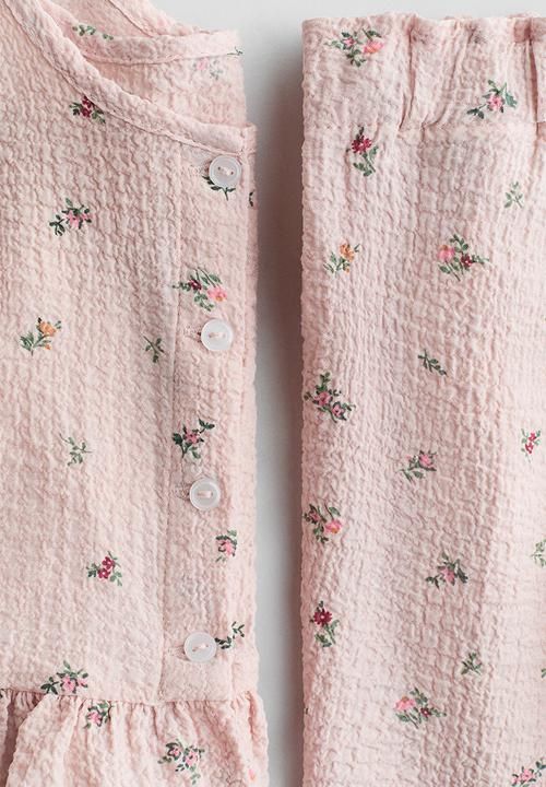 H&M - 2-Piece seersucker set - light pink/floral