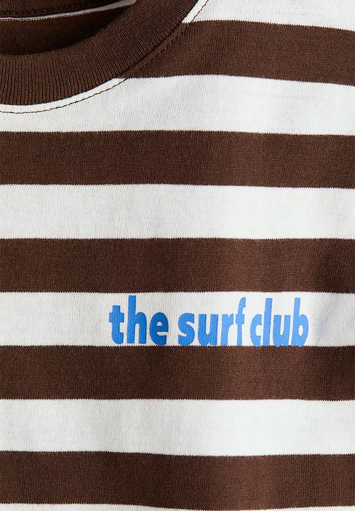 H&M - Printed cotton t-shirt - brown/the surf club