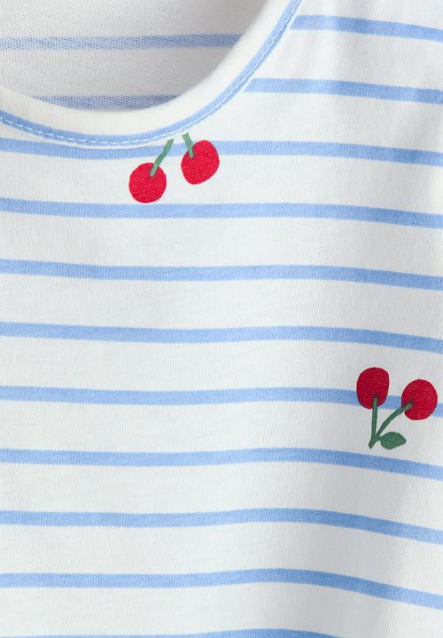 H&M - Printed cotton top - white/cherries