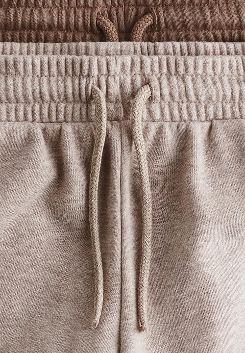 H&M - 2-pack sweatshorts - brown/beige marl