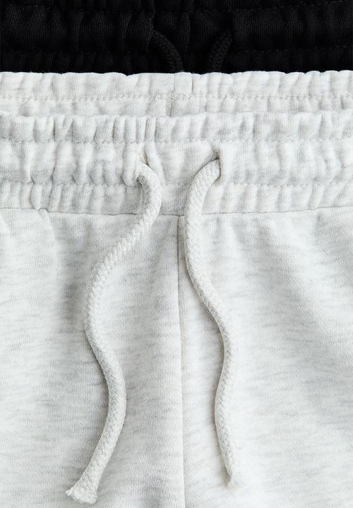 H&M - 2-pack sweatshorts - black/light grey marl