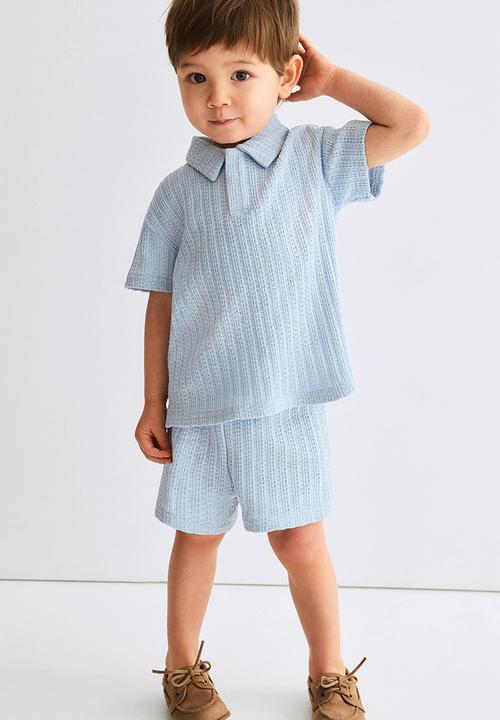 H&M - 2-piece pointelle-knit set - light blue