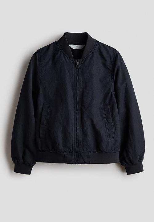 H&M - Linen-blend bomber jacket - navy blue