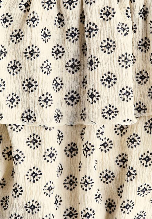 H&M - Patterned tiered skirt - light beige/patterned