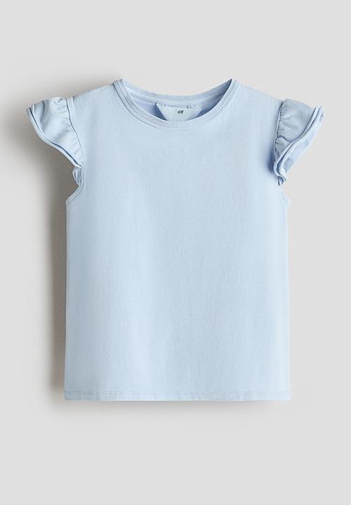 H&M - Flutter-sleeved top - light blue