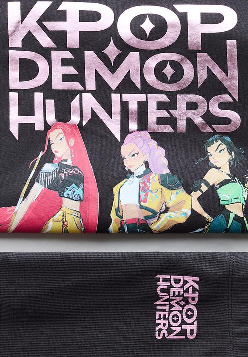 H&M - 2-Piece printed cotton set - dark grey/kpop demon hunters