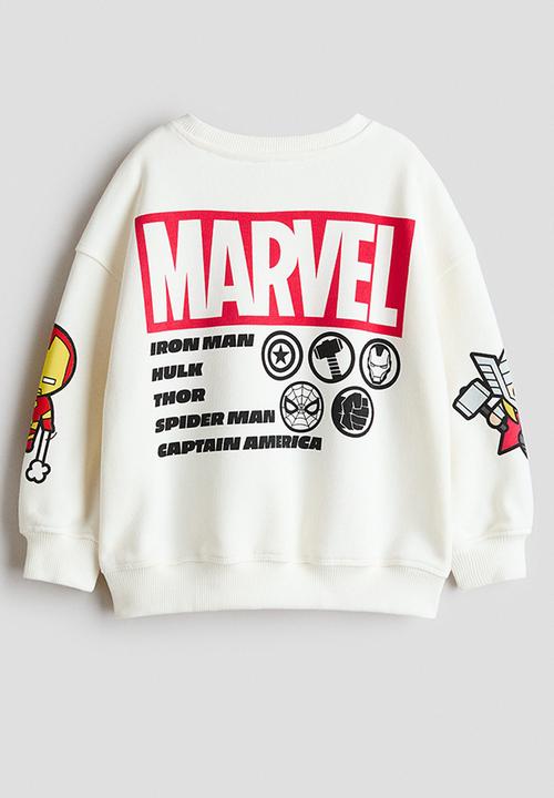 H&M - Printed sweatshirt - white/marvel comics