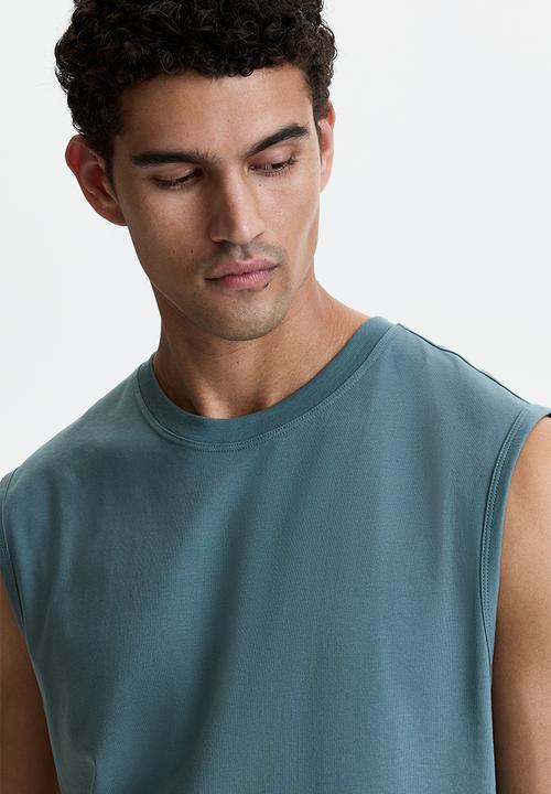 H&M - Coolmax? regular fit vest top - dusty turquoise