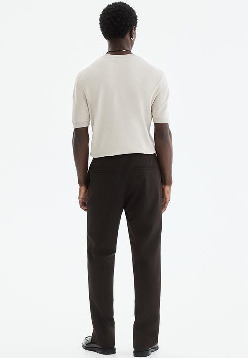 H&M - Slim fit tailored joggers - dark brown
