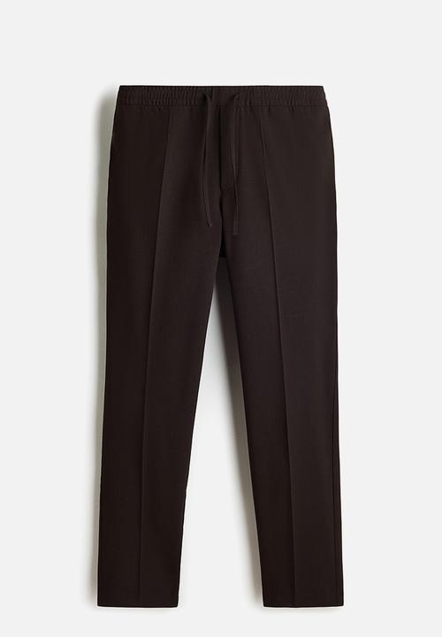H&M - Slim fit tailored joggers - dark brown