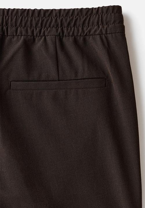 H&M - Slim fit tailored joggers - dark brown