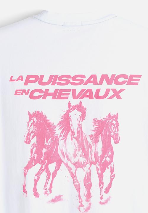 H&M - Boxy-style sports t-shirt with drymove? - white/la puissance