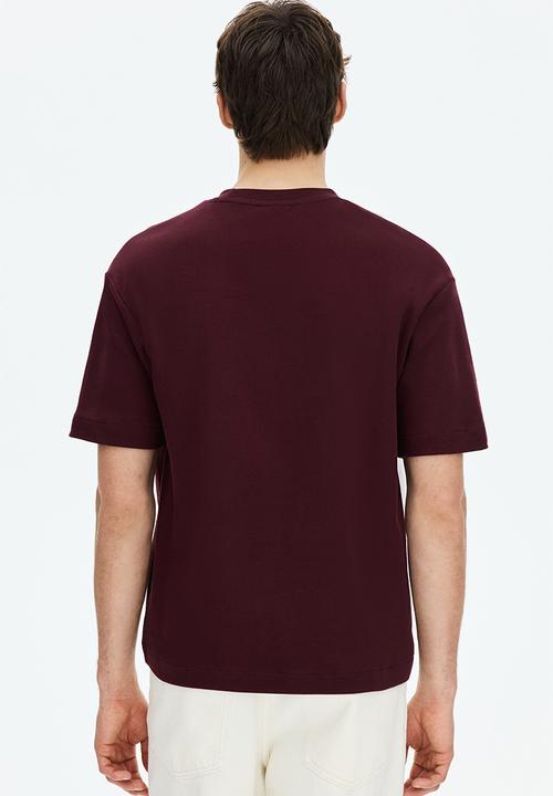H&M - Loose fit interlock t-shirt - burgundy