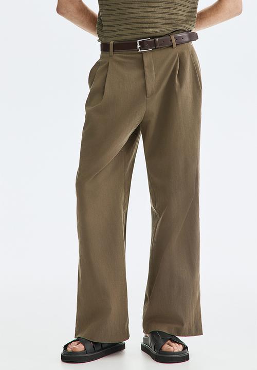 H&M - Loose fit wide trousers - dark beige