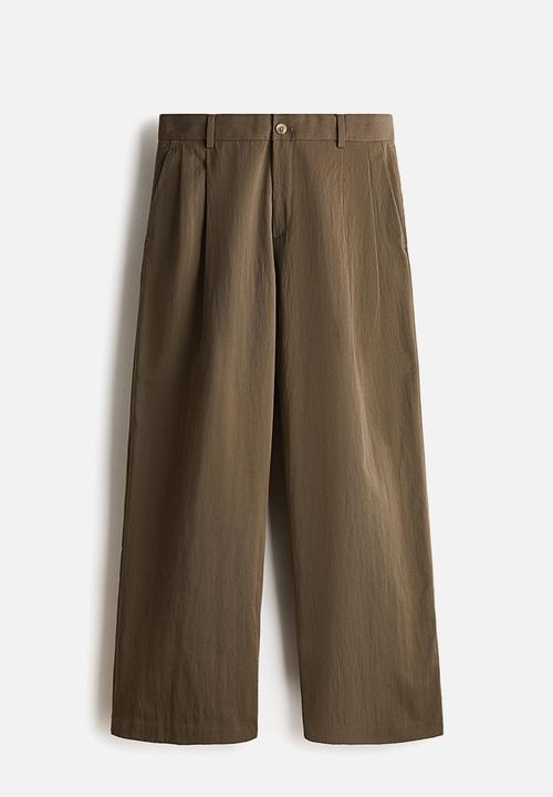 H&M - Loose fit wide trousers - dark beige