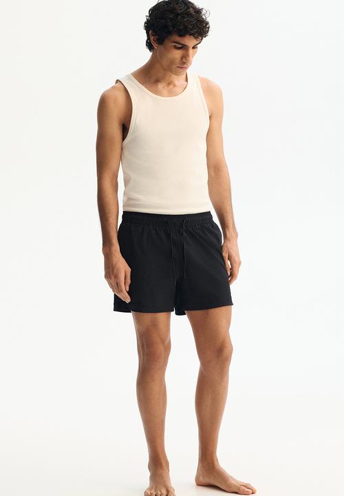 H&M - Seersucker swim shorts - black