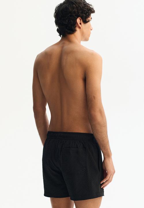 H&M - Seersucker swim shorts - black