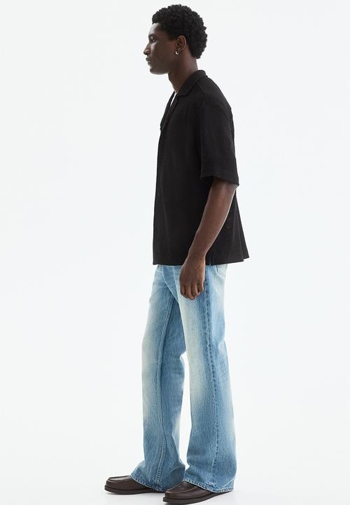 H&M - Relaxed fit textured resort shirt - black