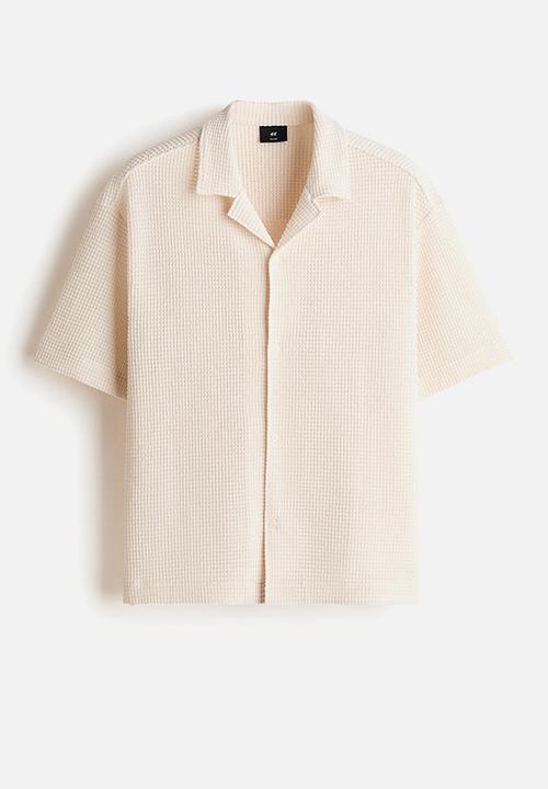 H&M - Relaxed fit textured resort shirt - cream